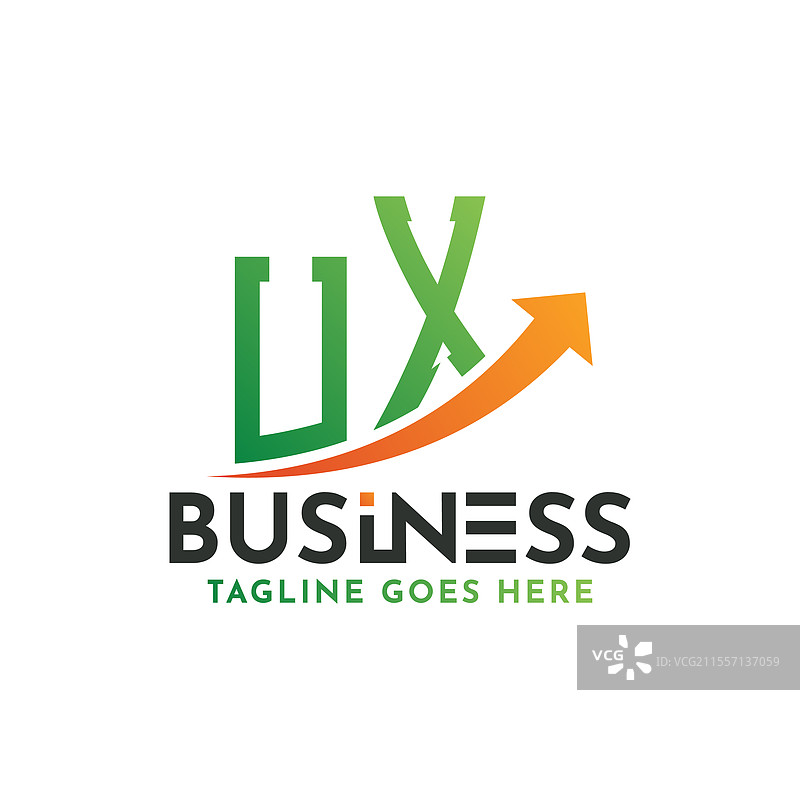 UX金融标志字母UX标志商业成功图片素材