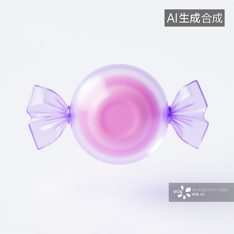 【AI数字艺术】晶莹剔透的糖果艺术，3D卡通糖果图标图片素材
