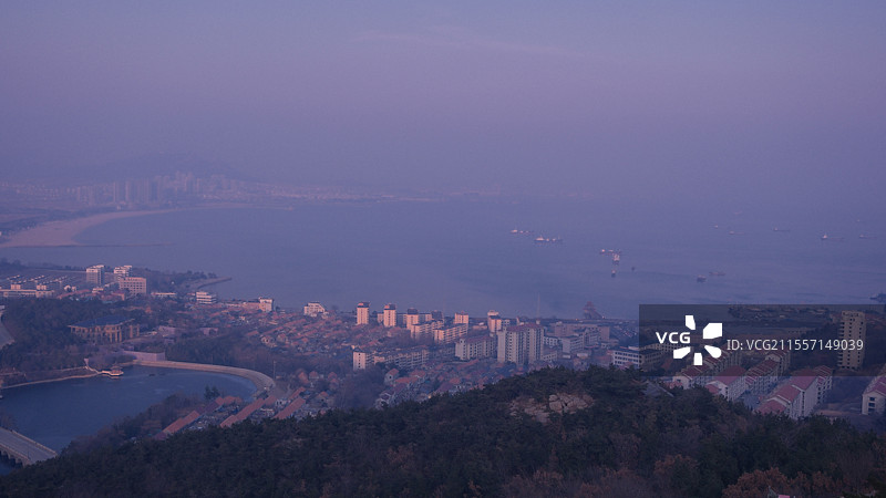 威海石岛赤山高角度俯瞰照图片素材