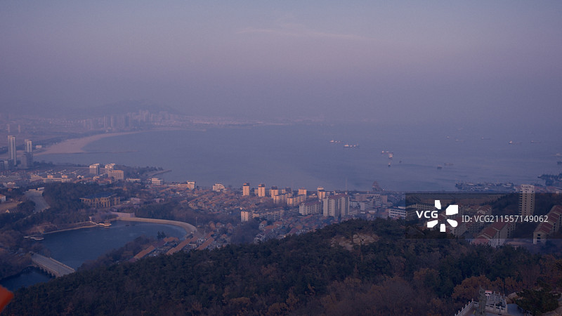 威海石岛赤山高角度俯瞰照图片素材
