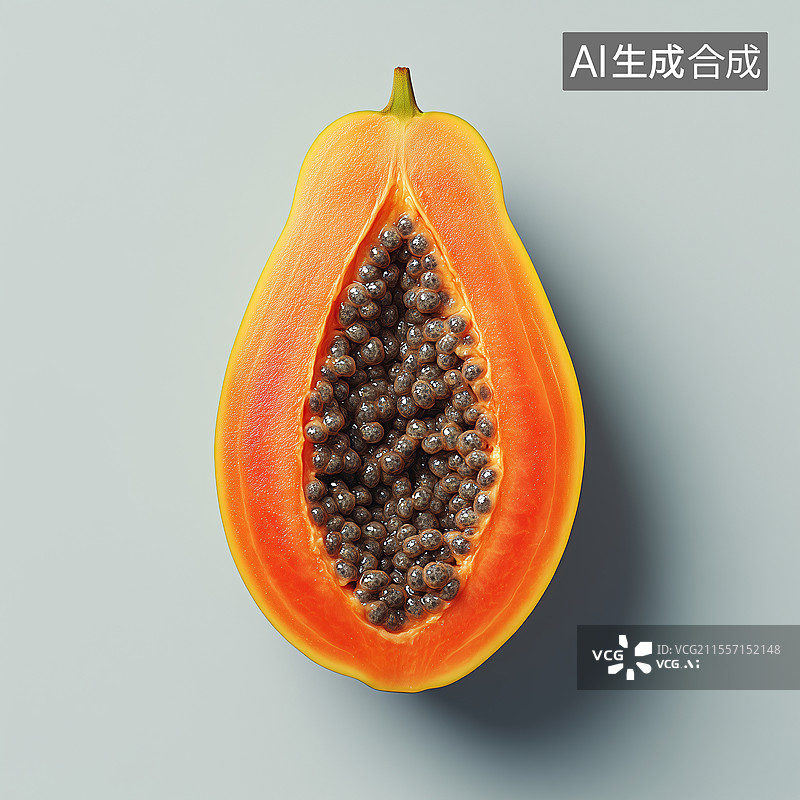 【AI数字艺术】木瓜水果插画图片素材