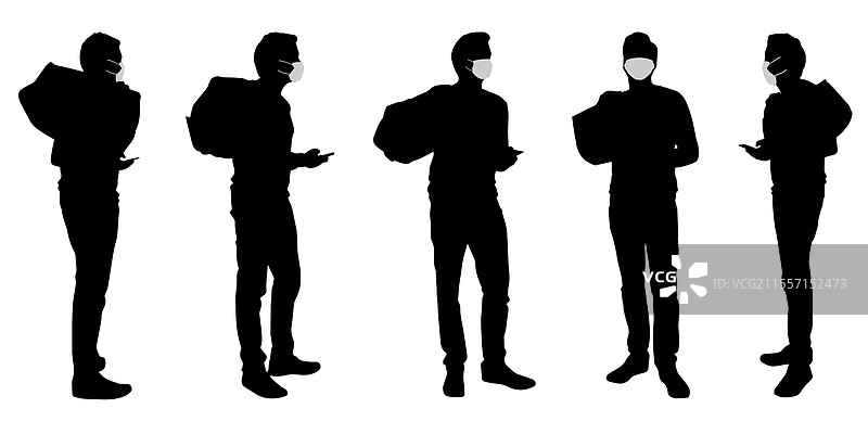 概念性剪影男性旅行图片素材