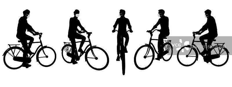 概念性剪影：骑自行车的男人图片素材
