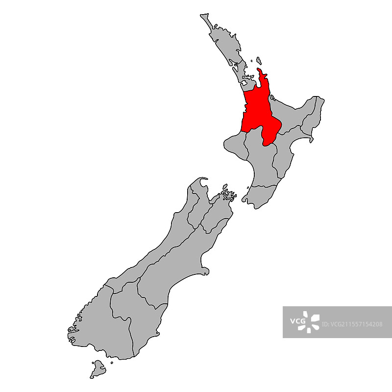 新西兰怀卡托地区地图形状旅行网页平面图图片素材
