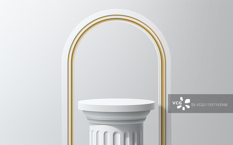 金色拱门的柱子讲台产品展示图片素材