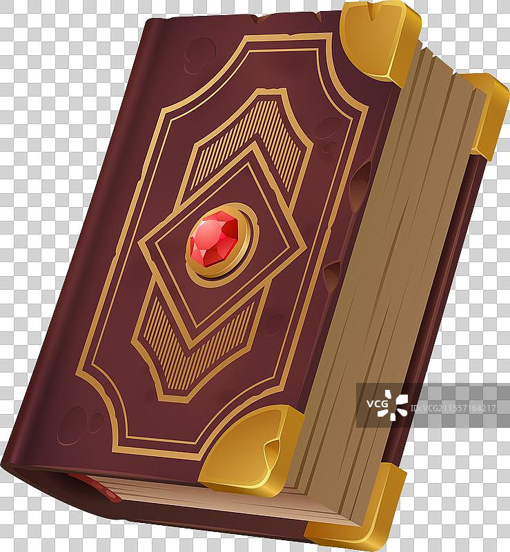 幻想魔法老书的游戏书封面框架图片素材