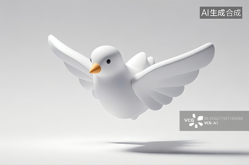 【AI数字艺术】白鸽三维插画图片素材