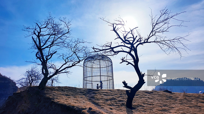 笼：失去自由的生活，即使衣食无忧，也是不快乐的图片素材