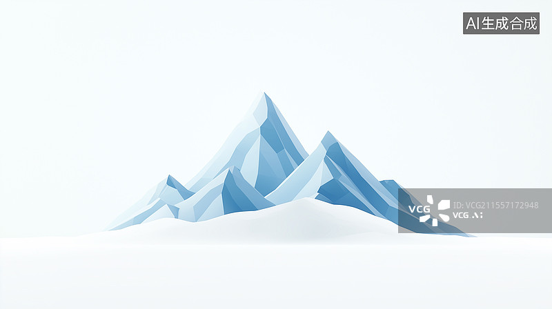 【AI数字艺术】多边形雪山意境图片素材