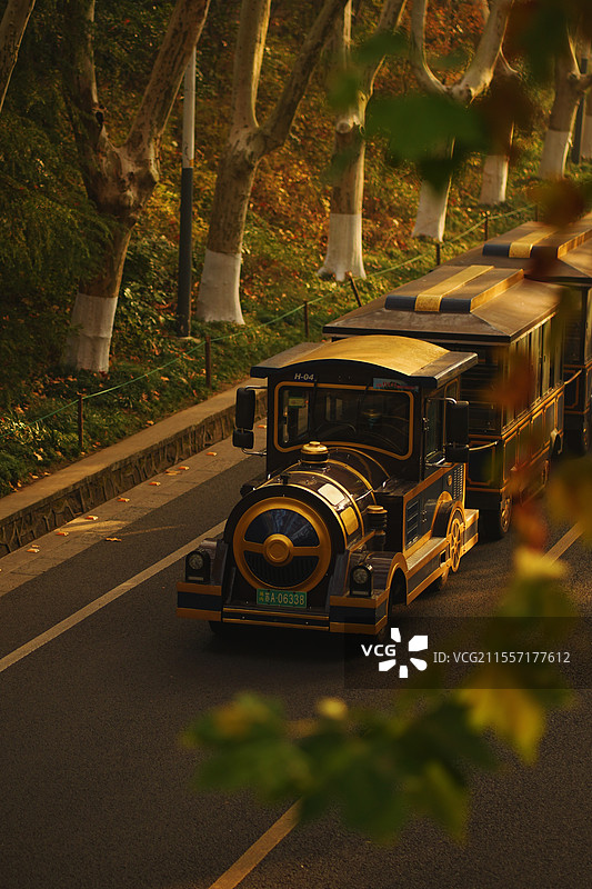 南京中山陵景区的火车图片素材