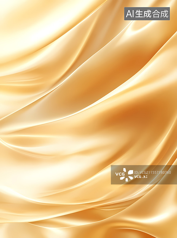 【AI数字艺术】金色绸缎的优雅褶韵图片素材