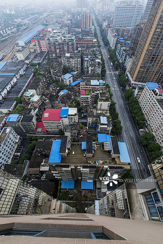 鸟瞰城市建筑图片素材