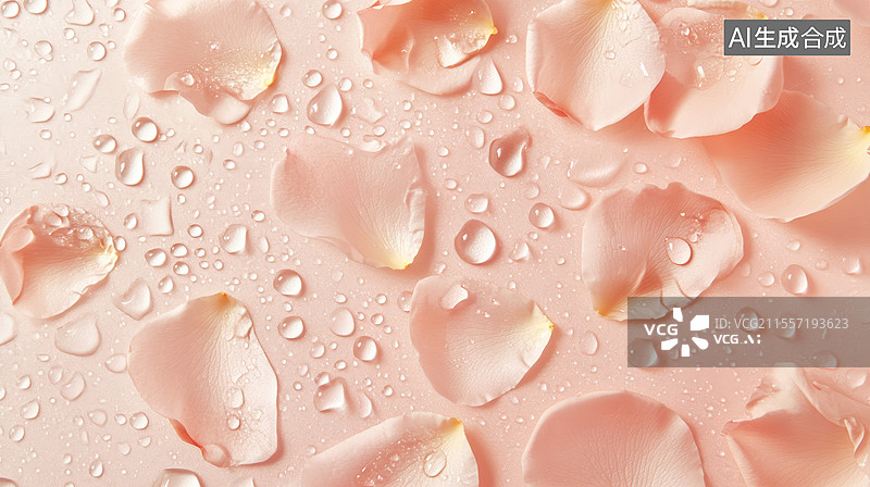 【AI数字艺术】玫瑰花瓣水滴图片素材