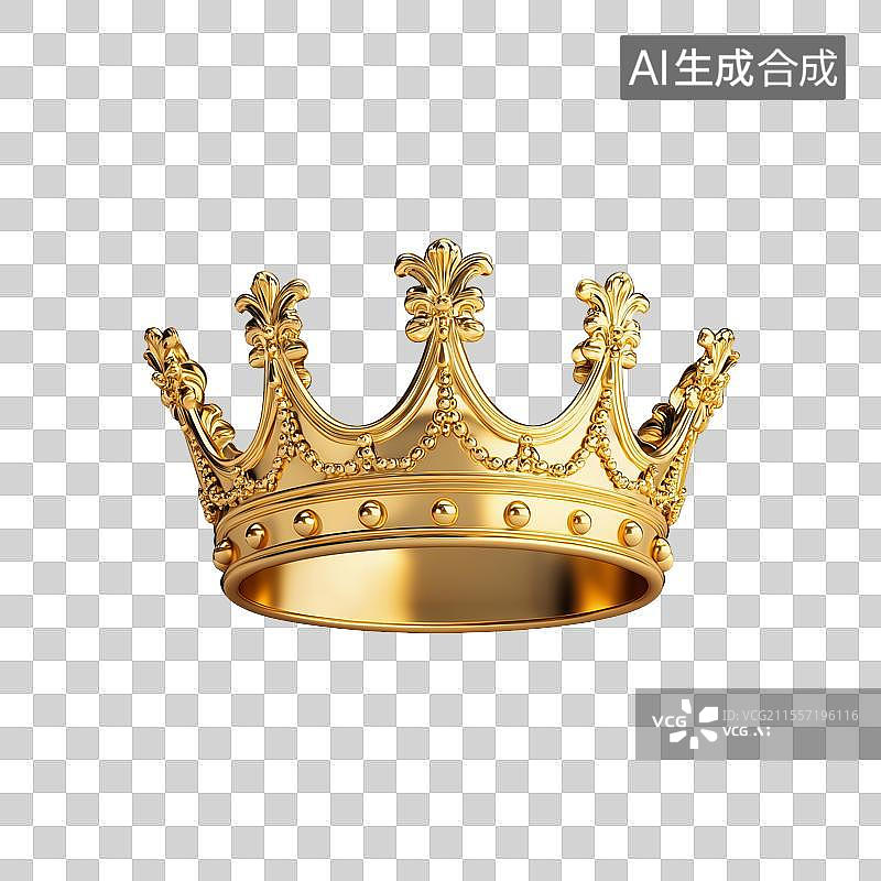 【AI数字艺术】免抠黄金王冠素材图片素材