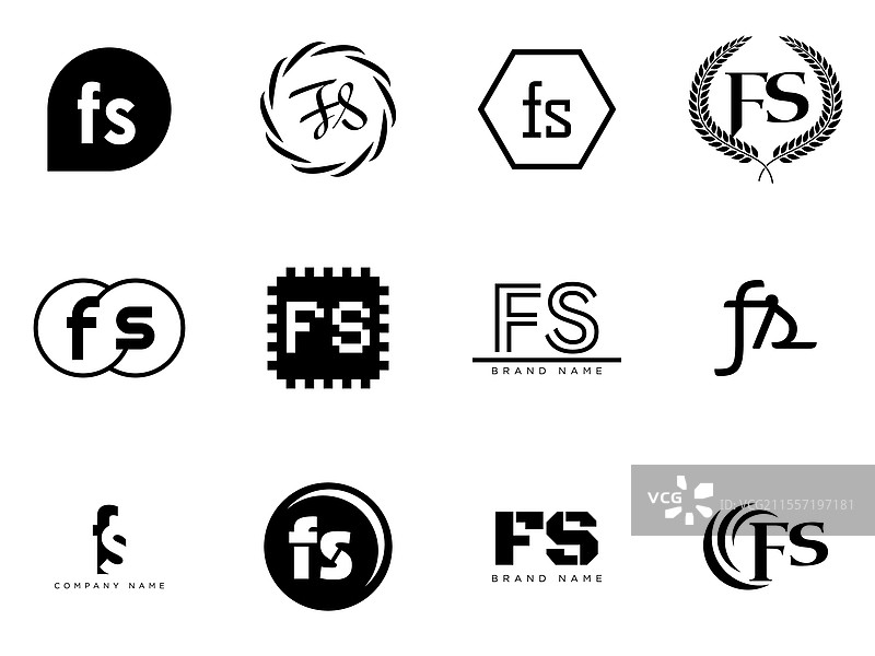 fs logo 公司模板 字母 f 和 s 标志设计图片素材