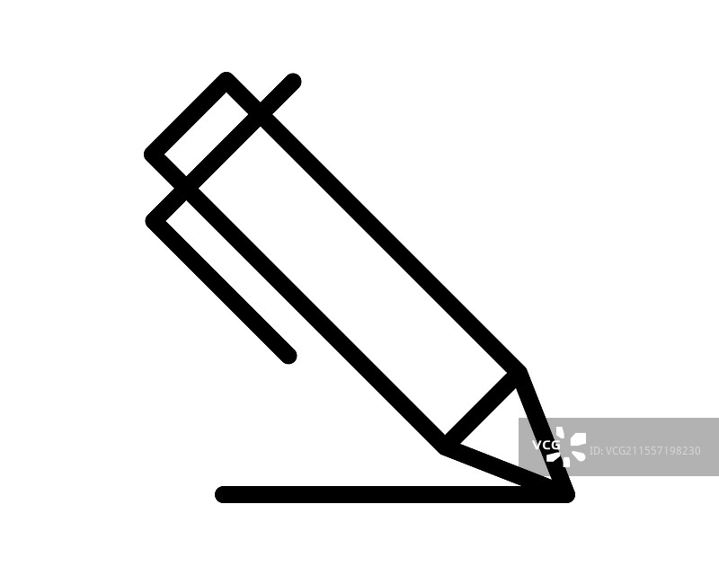 黑色粗线条艺术笔图标在白色背景上书写图片素材