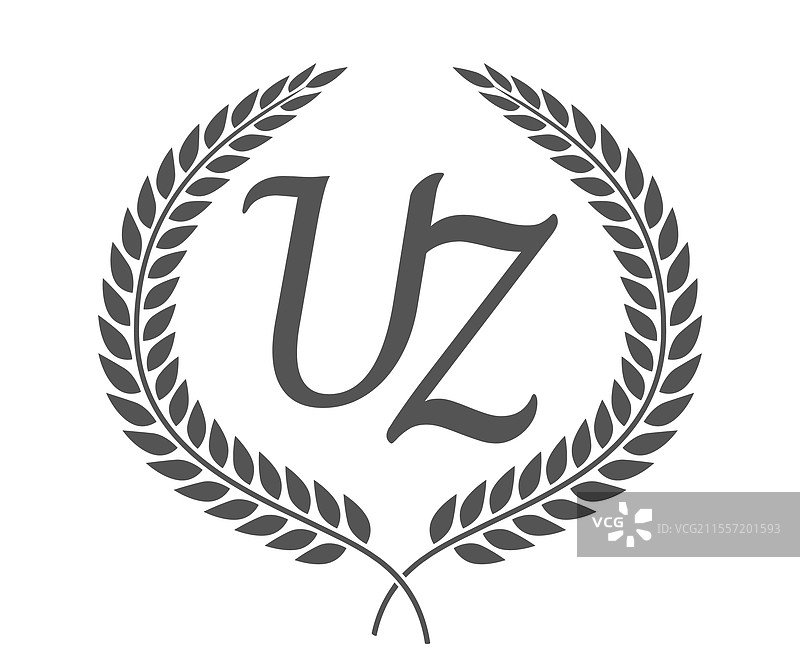 初始字母u和z的uz字母组合标志设计图片素材