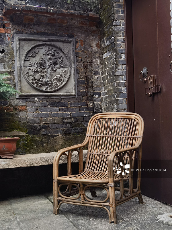 江门市中式庭院内安静惬意的角落图片素材