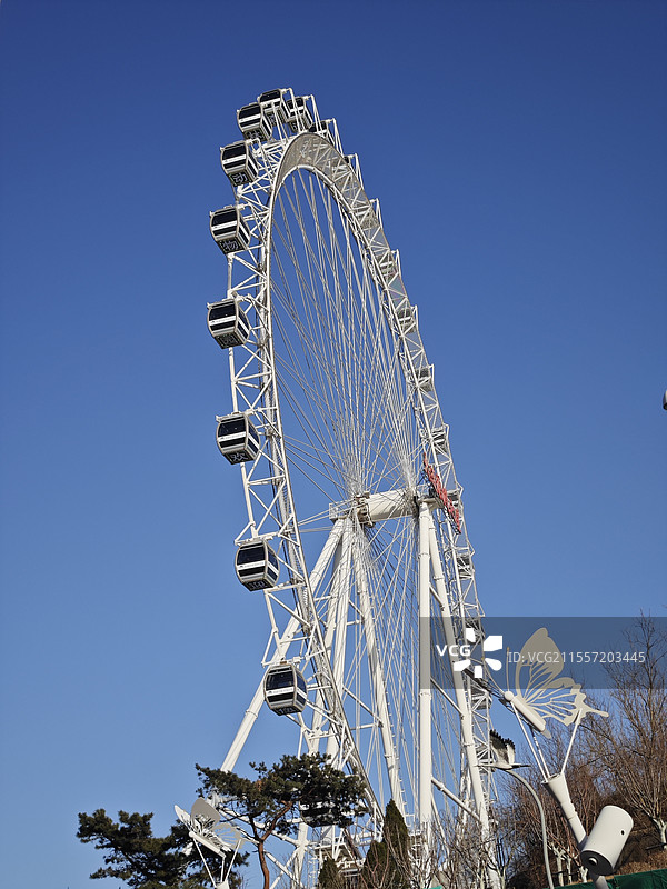 仰视大连浪漫之星摩天轮图片素材
