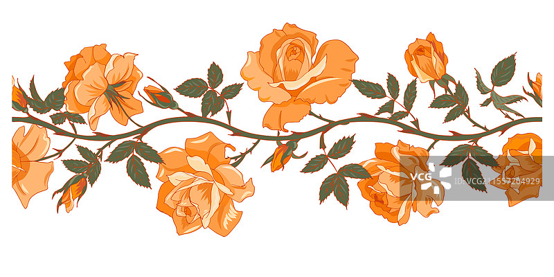 黄色玫瑰的无缝边框图片素材