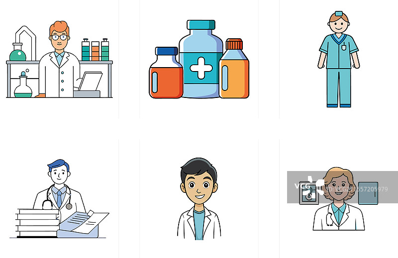 生病的小狗需要兽医护理药品组合图片素材