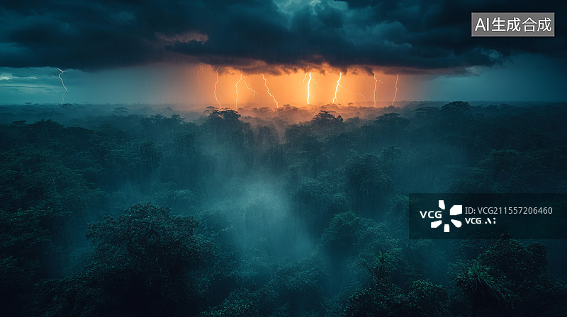 【AI数字艺术】热带雨林图片素材