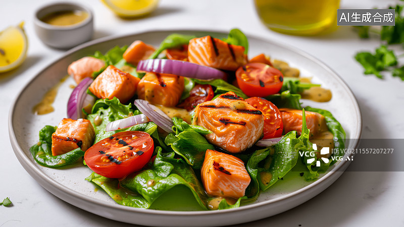【AI数字艺术】美味的三文鱼图片素材