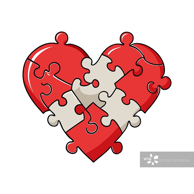 自闭症意识拼图心形元素图片素材