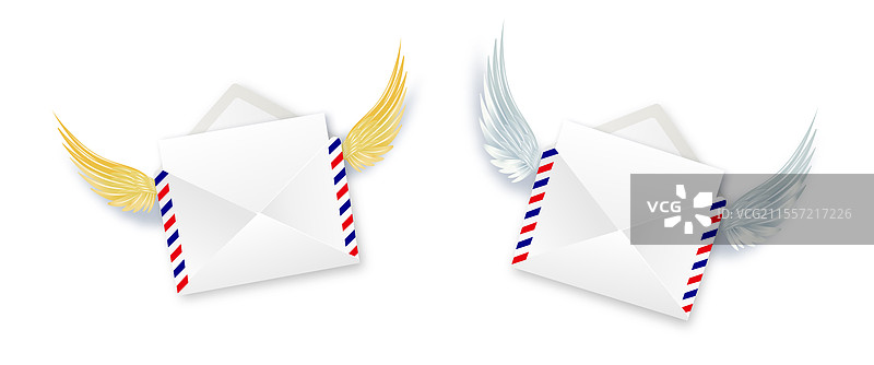 带有天使翅膀的信封和信件，做我的图片素材