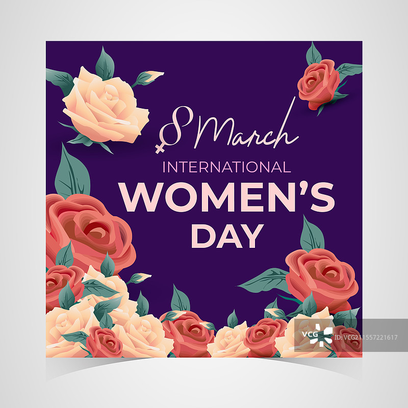 国际妇女节3月8日横幅，色彩鲜艳图片素材