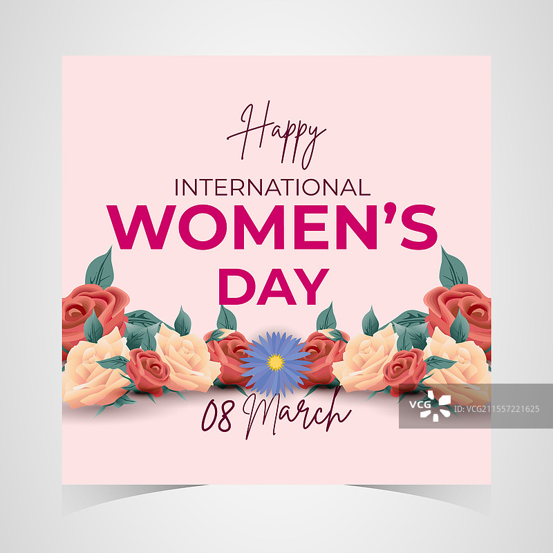 国际妇女节3月8日横幅，色彩鲜艳图片素材