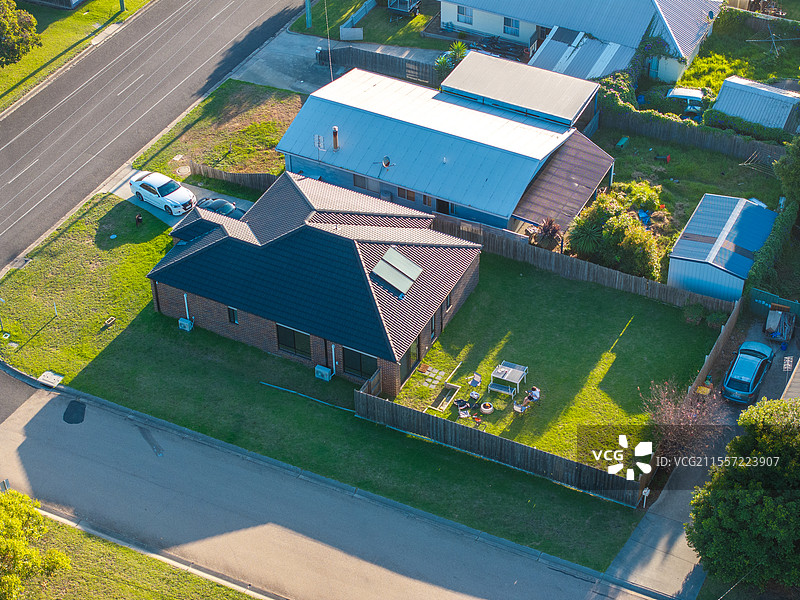 城市和海滩无人风景 lakes entrance湖口镇图片素材