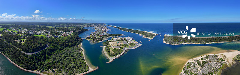 城市和海滩无人风景 lakes entrance湖口镇图片素材