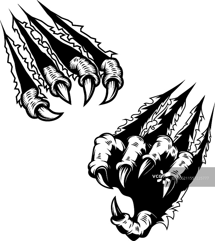 怪物爪子划过海报背景图片素材