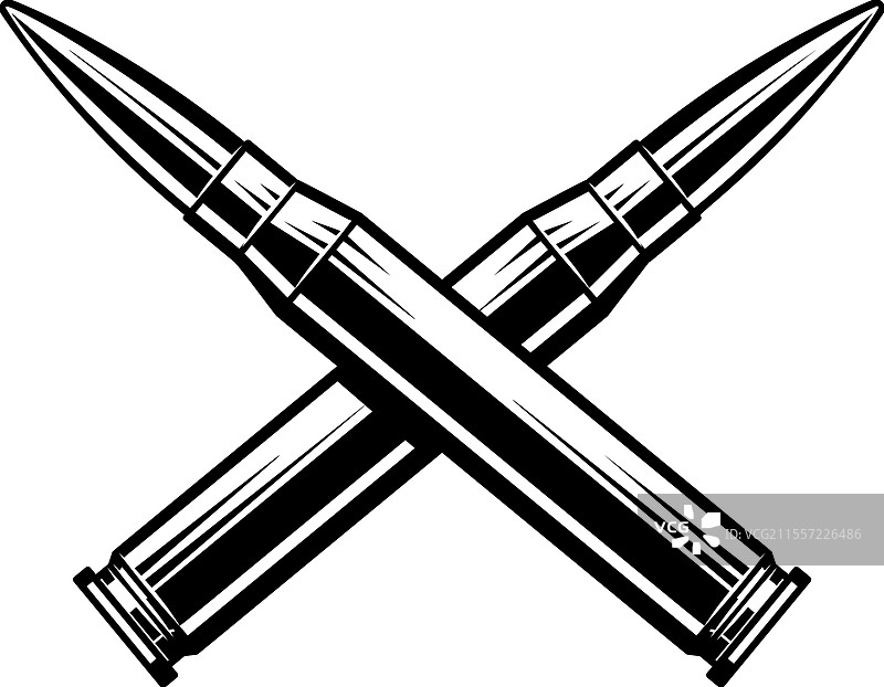 交叉的突击步枪子弹弹壳图片素材