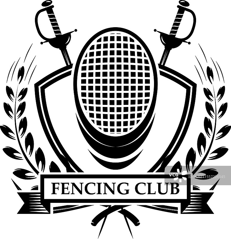 击剑运动徽章和设计元素图片素材