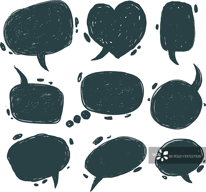 一组手绘的对话气泡用于交流图片素材