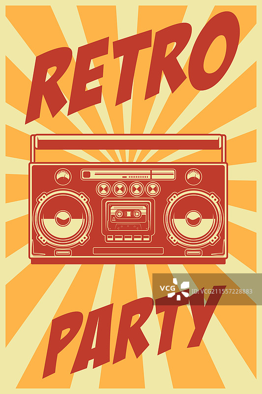 复古风格的派对海报模板图片素材