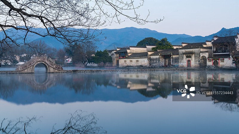 安徽省黄山市黟县宏村南湖景区图片素材