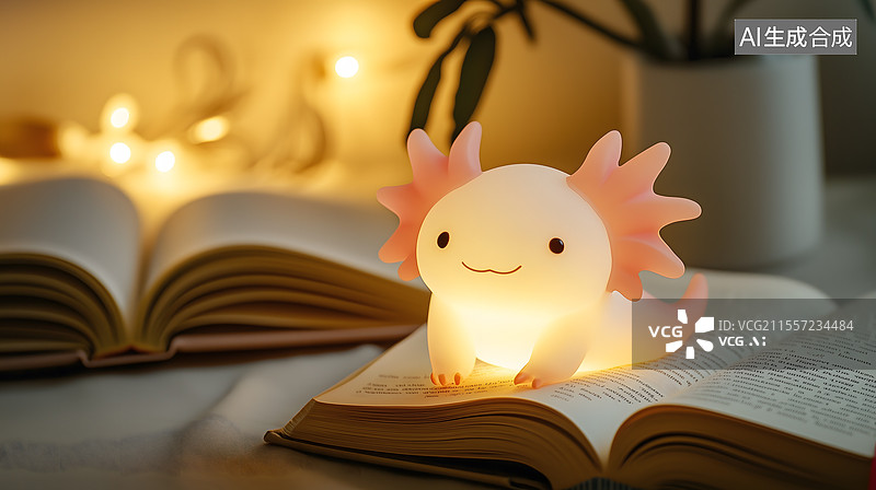 【AI数字艺术】书本上的可爱小精灵图片素材