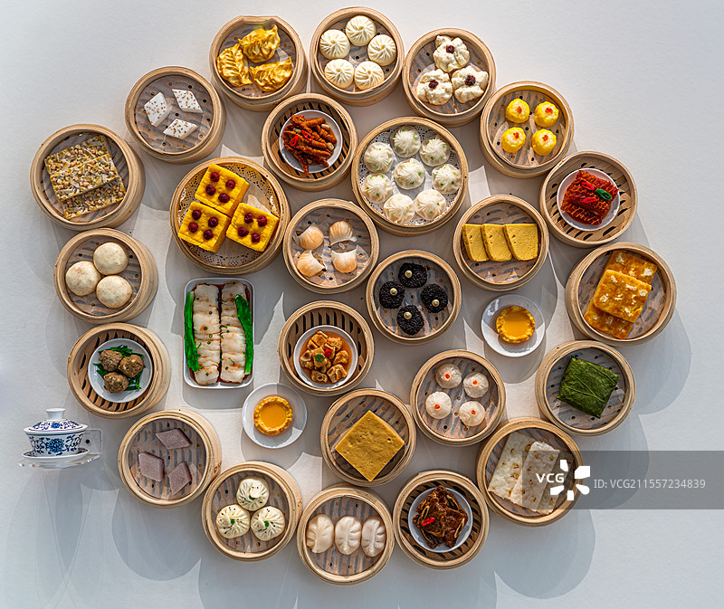 广州早茶点心大全展示图片素材