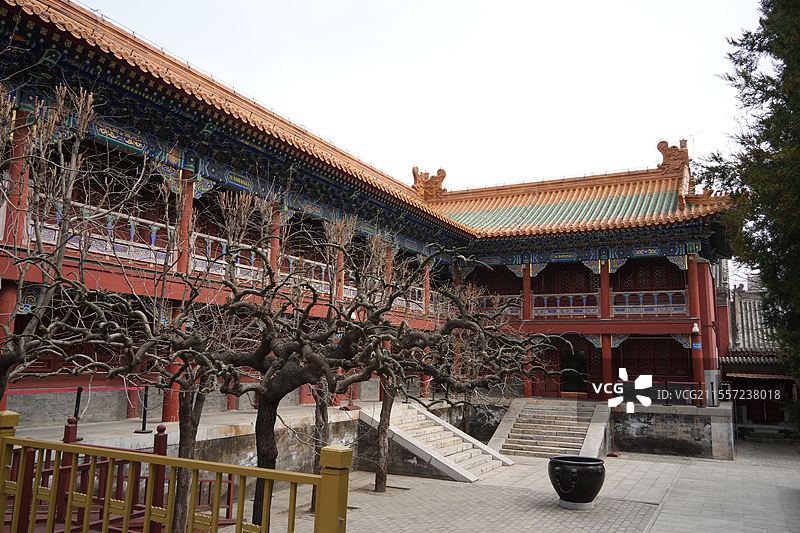 西黄寺慧香阁，光明殿藏经殿，丹珠尔甘珠尔，清净化城塔，藏语系高级佛学院，达赖班禅驻地图片素材