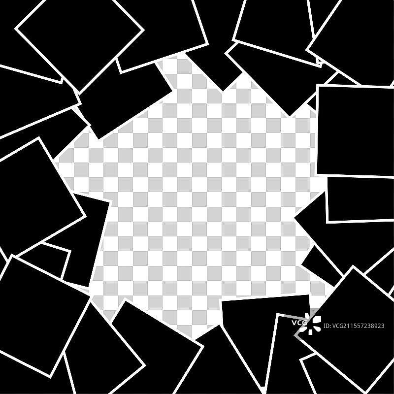 黑白相框套装，带有阴影效果图片素材