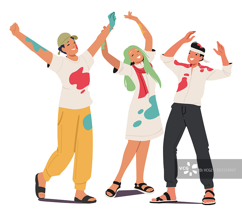 快乐兴奋的青少年男孩卡通角色图片素材