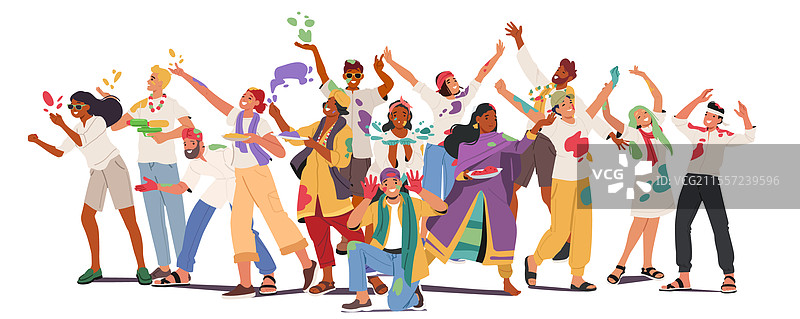 快乐的多元种族人物角色图片素材