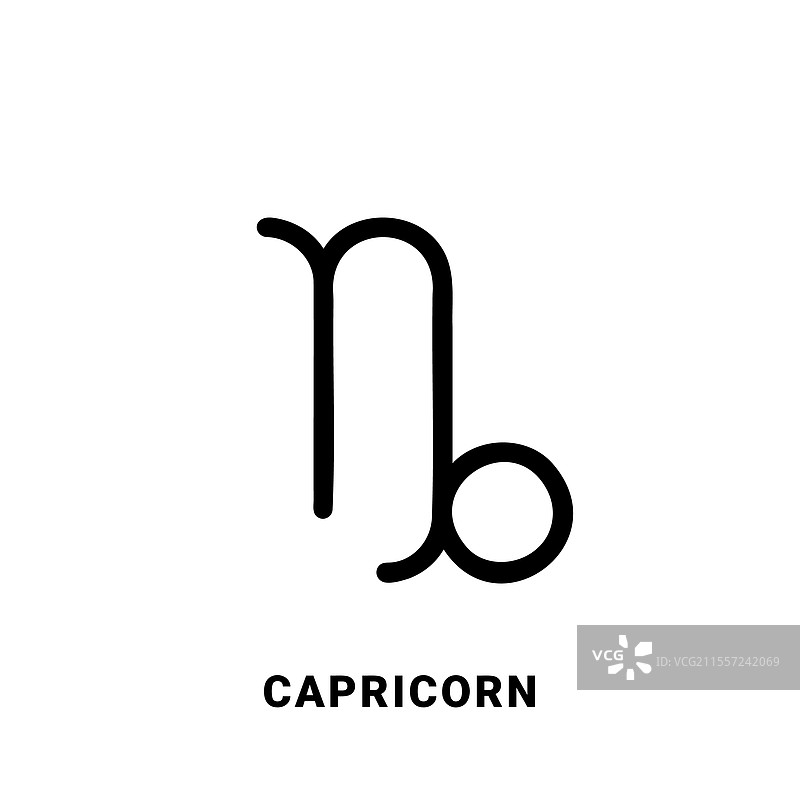 摩羯座黑色符号单独展示图片素材