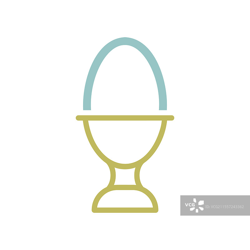 蛋杯中的软煮蛋图标厨房图片素材