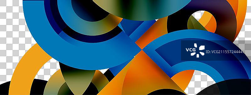 一件蓝色和橙色的抽象雕塑，带有白色元素图片素材