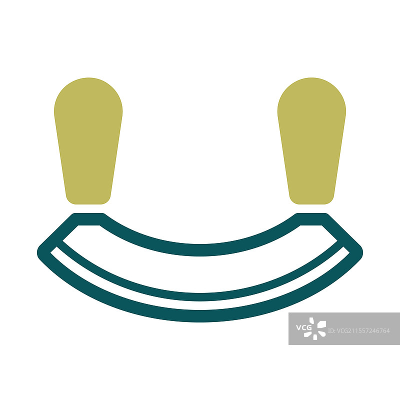 双刃草药切割器或半月刀图标图片素材