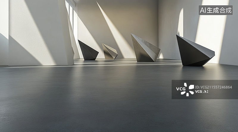 【AI数字艺术】几何建筑背景广场图片素材